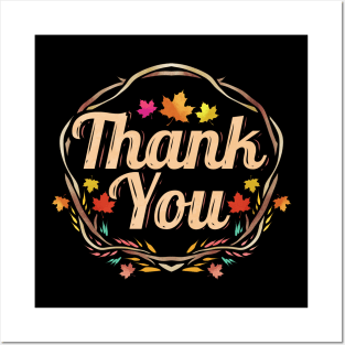 Thank You Wreath From Branches Autumn Thanksgiving Posters and Art